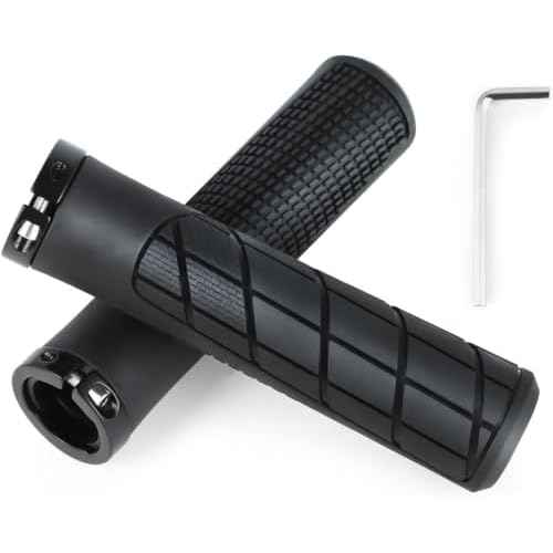 Bike Handlebar Grips 131mm Eco-Friendly Rubber Ergonomic Bicycle Grips with R/L Direction Marks & Allen Wrench, Anti-Slip Shock-Absorbing Comfortable Grips for 22.2mm MTB BMX Folding E-Bike Scooter