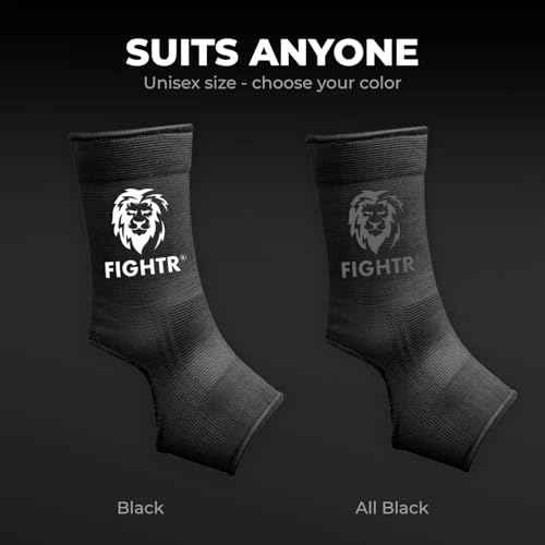FIGHTR¢ç Ankle Support | Unisex Adult Foot Bandage for Kickboxing, MMA, Muay Thai and other martial arts. (All Black)