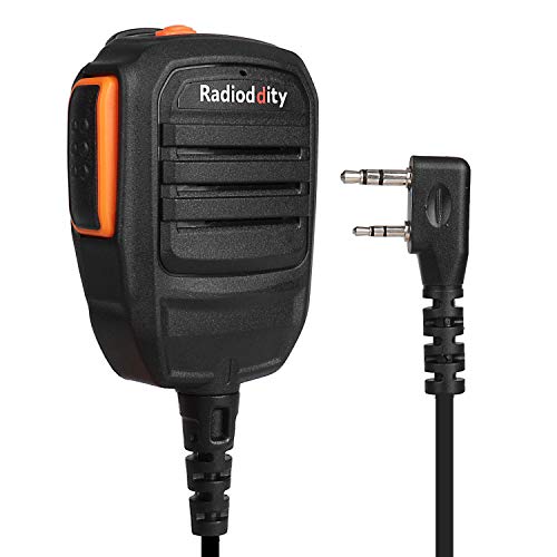 Radio Speaker Microphone with Clear Sound for Two-Way Radios - 2-Pin K-Plug