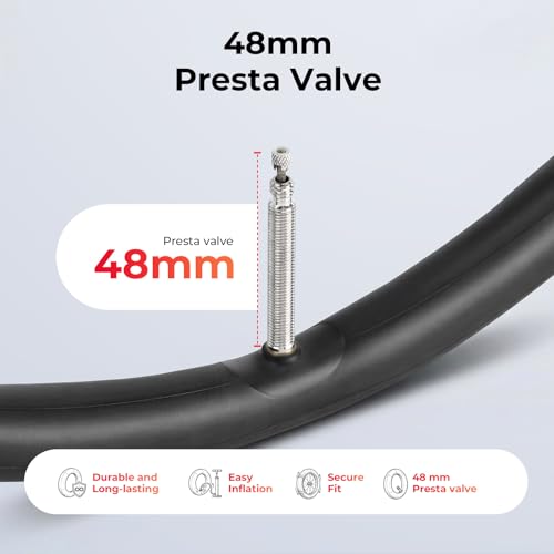 700x25-32c Bike Inner Tubes 2 Pack with Presta Valve for Road Bikes