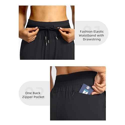 G Gradual Women's Joggers Pants with Zipper Pockets High Waisted Athletic Tapered Sweatpants for Women Workout Lounge