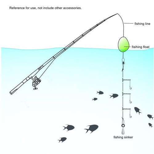 Conskyee 10pcs Fishing Leaders, High-Strength Stainless Steel 70LB 3Arms Wire Leader, Saltwater Tackle Rigs Fishing Leader Line Rig with Snaps Luminous Beads for Lures Bait Hooks