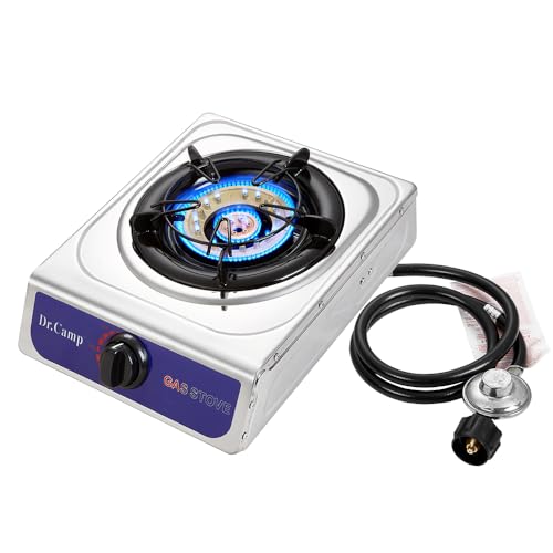 Portable Camping Stove 12000 BTU with Auto Ignition & Regulator