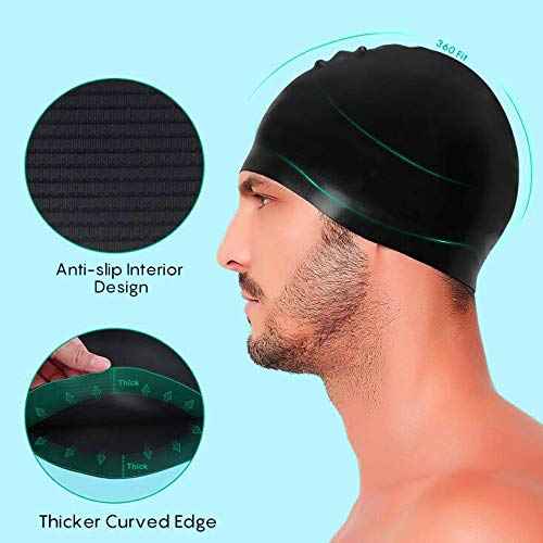 White Swim Cap White Swimming Cap Silicone Swim Cap for Men Women Boys Girls Youth