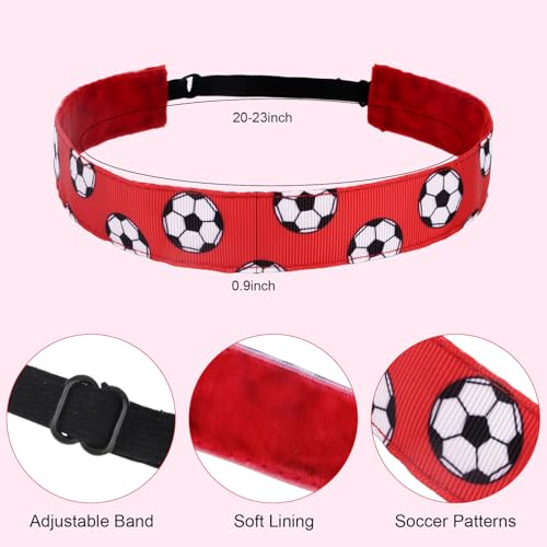 4Pcs Soccer Headbands Sport Headband for Boys and Girls Elastic Head Band Adjustable Football Hair Band Stretch Elastic Athletic Head Band Pack