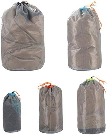 Ultra Light Stuff Sacks Nylon Mesh Drawstring Storage Bag S M L XL XXL for Camping Travel Hiking Outdoor Sports