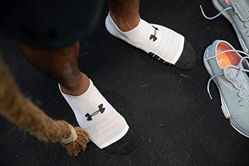 Under Armour Performance Tech No Show Socks 6 Pairs - White Large