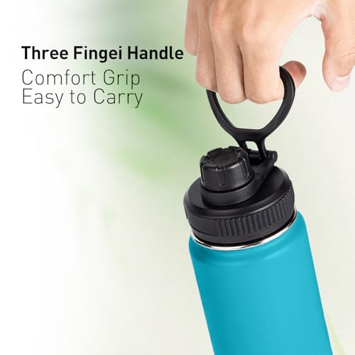 2 Pack Lid Replacement Compatible with Thermoflask, Leak Proof lid Fits for Thermoflask 16 18 24 32 40 64oz Wide Mouth Bottle, Handle Easy to Carry, BPA Free.
