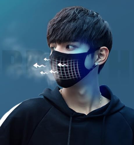 Black Face Mask Cloth Reusable for Adults - Comfortable & Windproof - Black