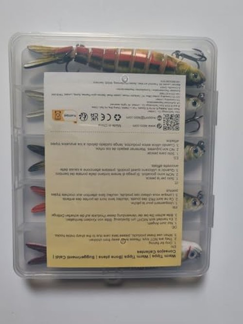 RYACO Fishing Lures for Bass Trout, Multi Jointed Segmented Fishing Bait for Freshwater and Saltwater, Lifelike Swimbait with Hooks Slow Sinking Crankbaits Fishing Gifts Family Fishing Gear, 5PCS