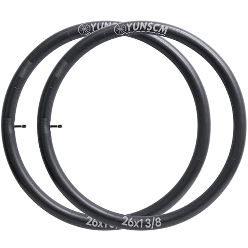 YUNSCM 2-PCS 26" Bike Tubes 26x1 3/8 AV Schrader Valve 26" Bicycle Tubes Compatible with 26x1 3-8 26 x 1 3/8 Bike Bicycle Tire Tubes