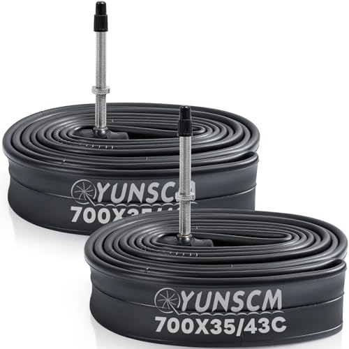 YUNSCM 2-PCS 700x35C/38C/40C/42C/43C Bike Tubes FV60mm Presta Valve 35/43-622 Inner Tube 700C Bicycle Tubes Compatible with 700 x 35C 700x38C 700 x 40C 700x42C 700x43C Bike Tire Tubes(G-191)