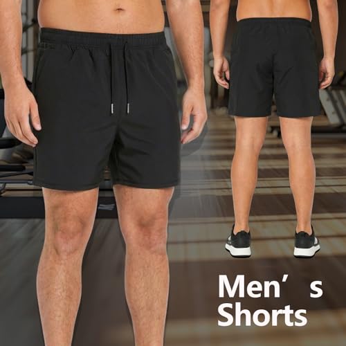 Men's Athletic Gym Shorts XL-8XL Tall 8X Black Quick Dry Workout Set