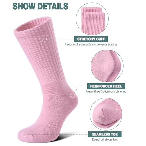 LANLEO Merino Wool Hiking Socks for Women Men Thermal Winter Warm Thick Cushion Moisture Wicking Crew Work Boot Socks