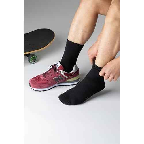 GLENMEARL Mens Crew Socks, 5 Pair Cushioned Work Socks for Men, Cotton Athletic Boot Sock, Moisture Wicking Sock for Hiking