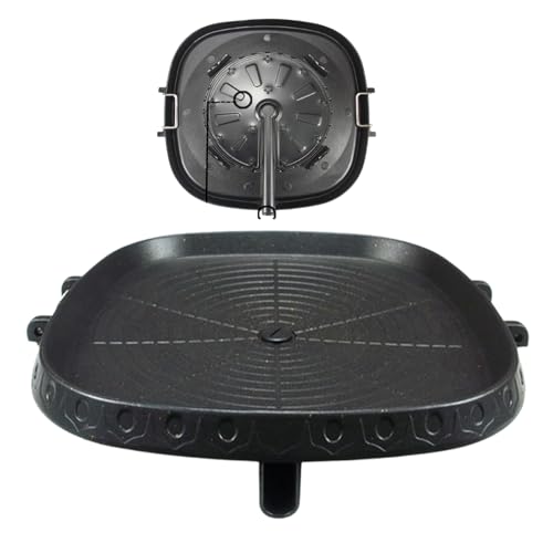 Korean Style Non-Stick Square Grill Pan for Indoor Outdoor BBQ - Smokeless, Maifan Coated, Tilt Design