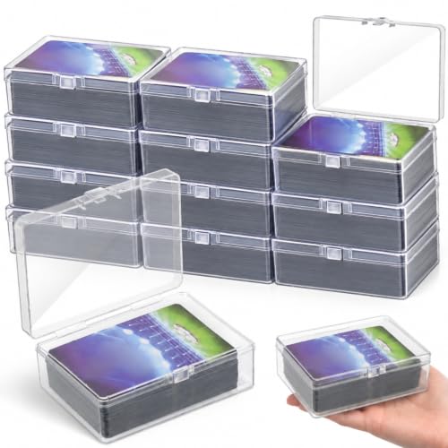 12 Pack Clear Plastic Playing Card Boxes Deck Cases for Trading and Game Cards