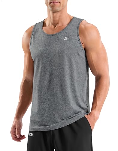 Men's Sleeveless Workout Muscle Tank Top Large Grey Heather - G Gradual