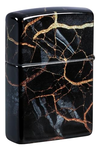 Zippo Fusion Marble Design 540 Tumbled Chrome Pocket Lighter - Chrome / 540 Tumbled Fusion Marble
