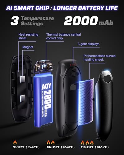 Rechargeable Hand Warmers 2-Pack with Charging Case - Portable 14000mAh Electric Hand Heaters for Camping, Hunting, Golf, Outdoor Activities