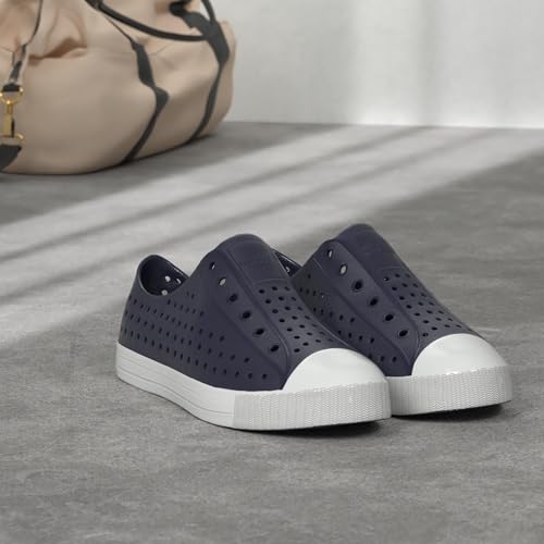 Lightweight Unisex Sneakers - Jefferson Slip-On Shoes in Regatta Blue & Shell White - Native Shoes