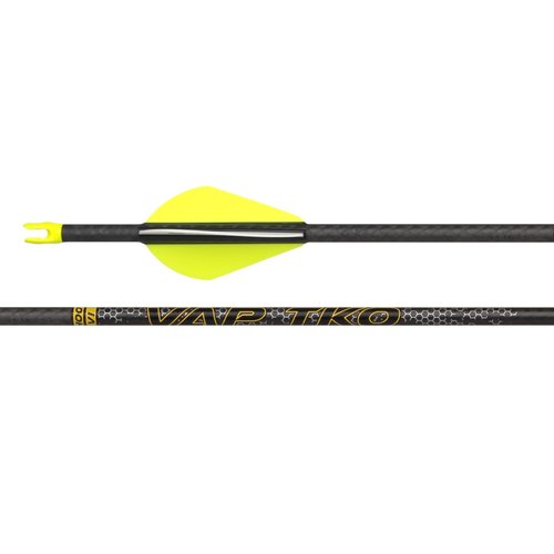 Victory Archery VAP TKO 0.166" Micro Diameter Hunting Arrow (Spine: 350, 6 Pack Fletched, Straightness ± 0.001 - Elite - Yellow)
