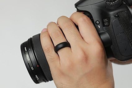 Unisex Silicone Ring Brand (Black, 6)