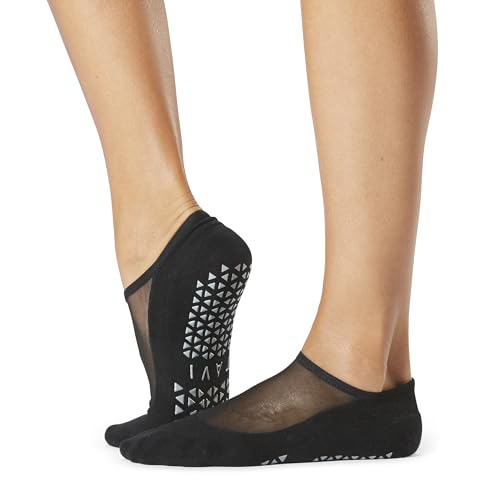 Pilates Socks with Grips for Women - Non-Slip Ebony Small