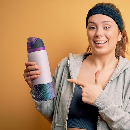 32 oz Silicone Water Bottle Boot for Owala - Purple Anti-Slip Protective Sleeve