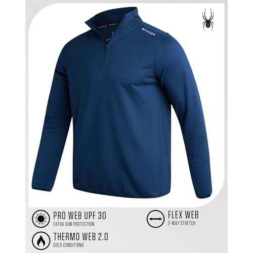 Spyder Mens Quarter Zip Pullover Sweatshirt - Lightweight Soft Fleece Athletic Pullover - Gym & Running Sweatshirts for Men