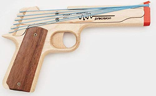 Rubber Band Gun Model 1911 Semi-Automatic Hardwoods Realistic Replica