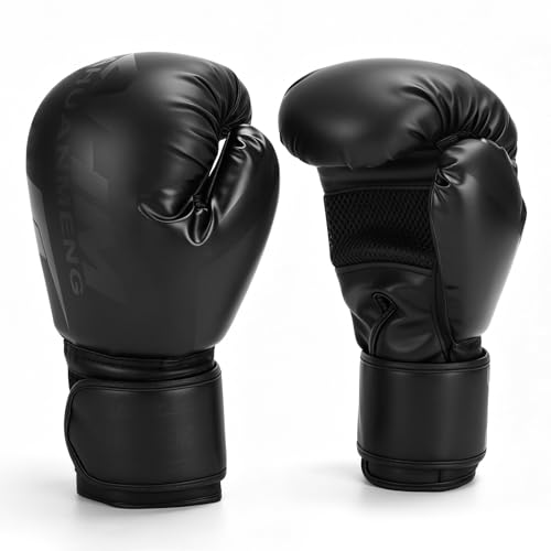 Professional Boxing Gloves for Training Sparring Muay Thai 10 OZ Black