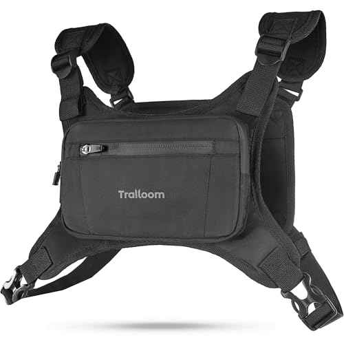 Running Chest Pack, Reflective Vest, Water Repellent, Phone Holder, Workout Bag for Runners, Cycling, Biking, EDC Pouch, Jogging Carrier, Hidden Pocket, Men & Women, Lightweight