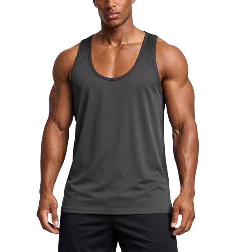 Men's Workout Tank Top - Grey Medium - Sleeveless Muscle Bodybuilding Shirt
