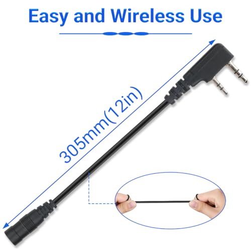 2 Pin to 3.5mm Headphone Adapter for Baofeng Walkie Talkies - Compatible UV-5R UV-82 UV-K5