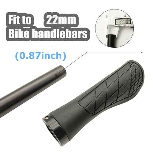Bicycle Handlebar Grips, Single Lock with Soft Rubber, Anti-Slip Handlebar Grips for Bike, MTB Grips Bicycle Grips for BMX, E-Bike, Scooter