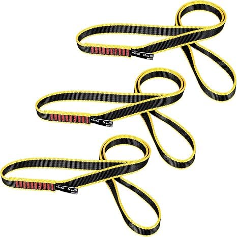 KINGTLE 20MM Nylon Climbing Sling Runner 22kN CE1019/EN566 UIAA Certified,Rock Climbing Webbing Straps for Rock Climbing,Mountaineering, Rappelling,3PCS