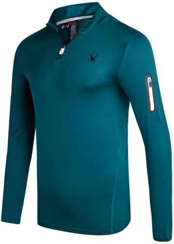 Men's Quarter Zip Athletic Pullover - Moisture Wicking, Size Medium - Spearmint
