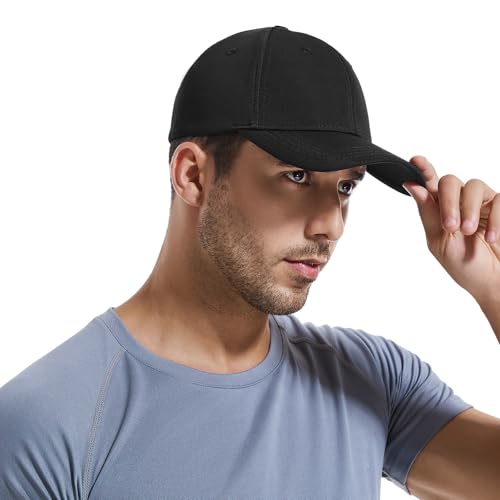 6 Panel Stretch Full Closed Baseball Caps Men's Blank Fitted Cap Curved Brim Elastic Closed Back Hat Q2426