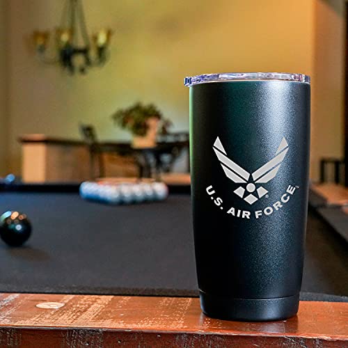 Air Force 20oz Insulated Tumbler - Double Wall Steel Coffee Mug with Lid - Variation of AIR FORCE / 20 Ounces