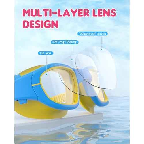 Kids Swim Goggles,Swimming Goggles for Kids 6-14, Anti-Fog UV Protection Pool Glasses for Boys Girls