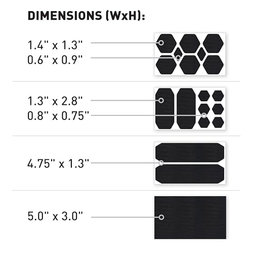 GEAR AID Tenacious Tape Repair Patches ? Peel-and-Stick Nylon Gear Patches for Jackets, Tents, Sleeping Bags, Backpacks, and Outdoor Gear ? Fix Rips, Tears, and Holes, 19 Various Sizes, Black