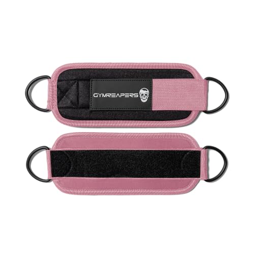 Pink Ankle Straps for Cable Machine – Adjustable Glute & Leg Workout Straps