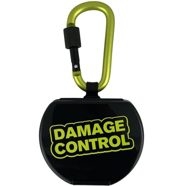 Ventilated Mouth Guard Case with Carabiner Clip - Black, Athletic Sports Gear