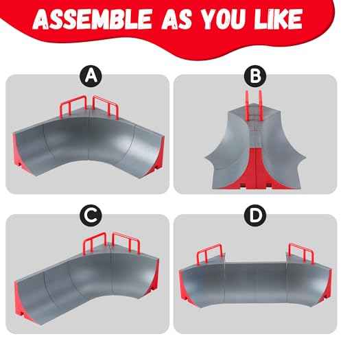 BROKIG TechToy Finger Skateboards Park for Kids,Mini Fingerboard Skatepark Training Finger Boards Toys Ramp Set Kit Boys Gift (HB06)