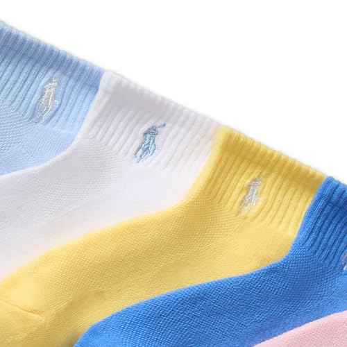 POLO RALPH LAUREN Girls' Athletic Performance Soft Cushioned Comfort Ankle Socks (6-Pack)