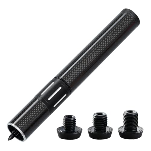 Black Carbon Fiber Pool Cue Extender with Adjustable Length and Bumpers