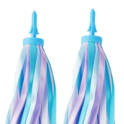 Umatoll 1 Pair(2pcs) Kid's Bike Streamers, Colorful Bicycle Tassels Ribbon for Girls Boys, Balance Bike Scooter Handlebar Accessories