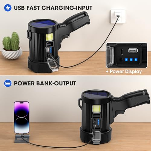 Rechargeable LED Spotlight 2 Million Lumens Waterproof Camping Light