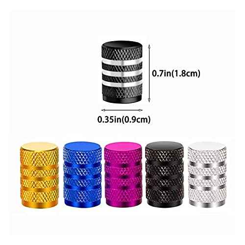 Presta Valve Adapter, 5 Pcs Presta to Schrader Adapters, French/UK to US Bike Valve Adapter with 15 pcs Valve Caps, Bicycle Pump Adapter for Mountain Bike, Road Bike and Cars (Blue)
